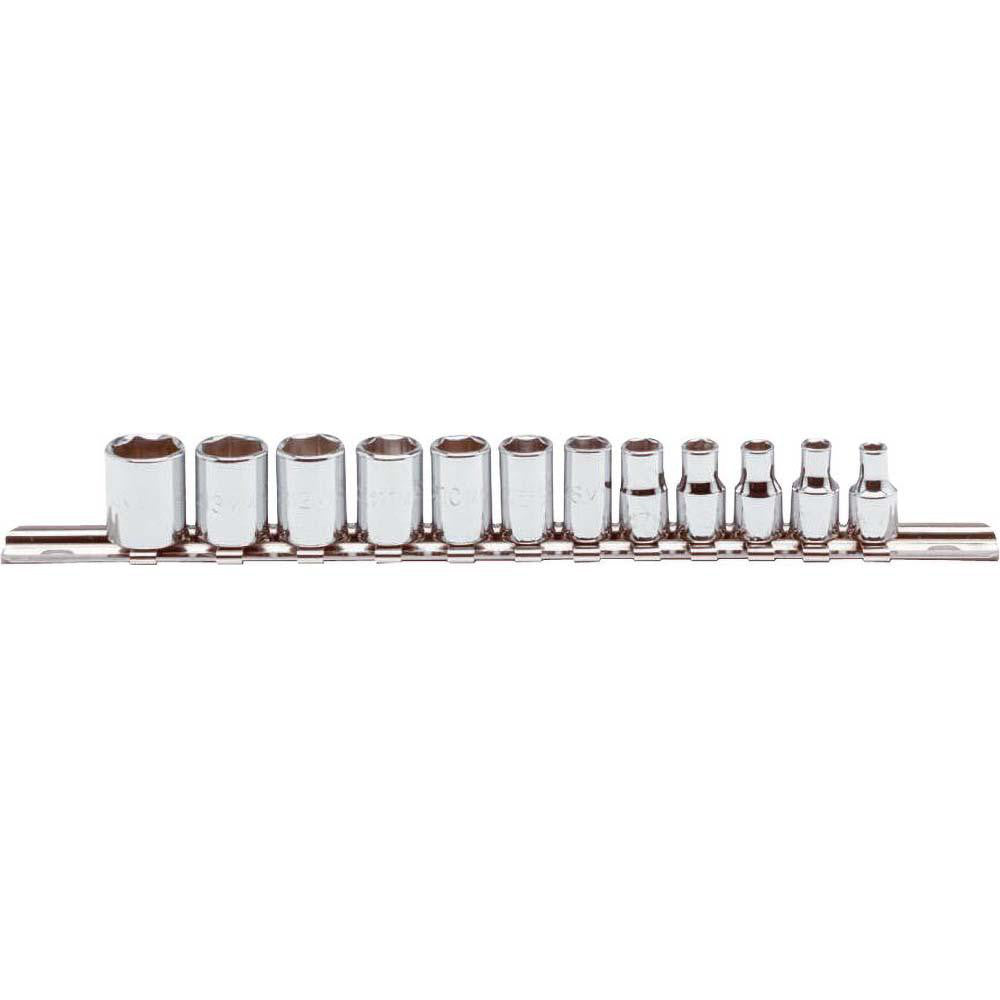 Proto J47200 Standard Socket Set 12 Pc, 1/4" Drive, 4.00 to 14.00" Socket