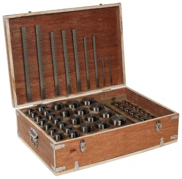 Value Collection 1395-0575 75 Piece, 1/8 to 3/4" Keyway Width, Style B, C, D & E Keyway Broach Set