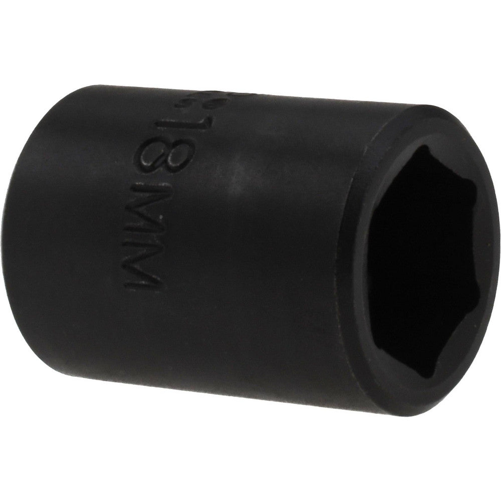 Proto J7418M Impact Socket 1/2" Drive, 18mm Socket, Hex Drive