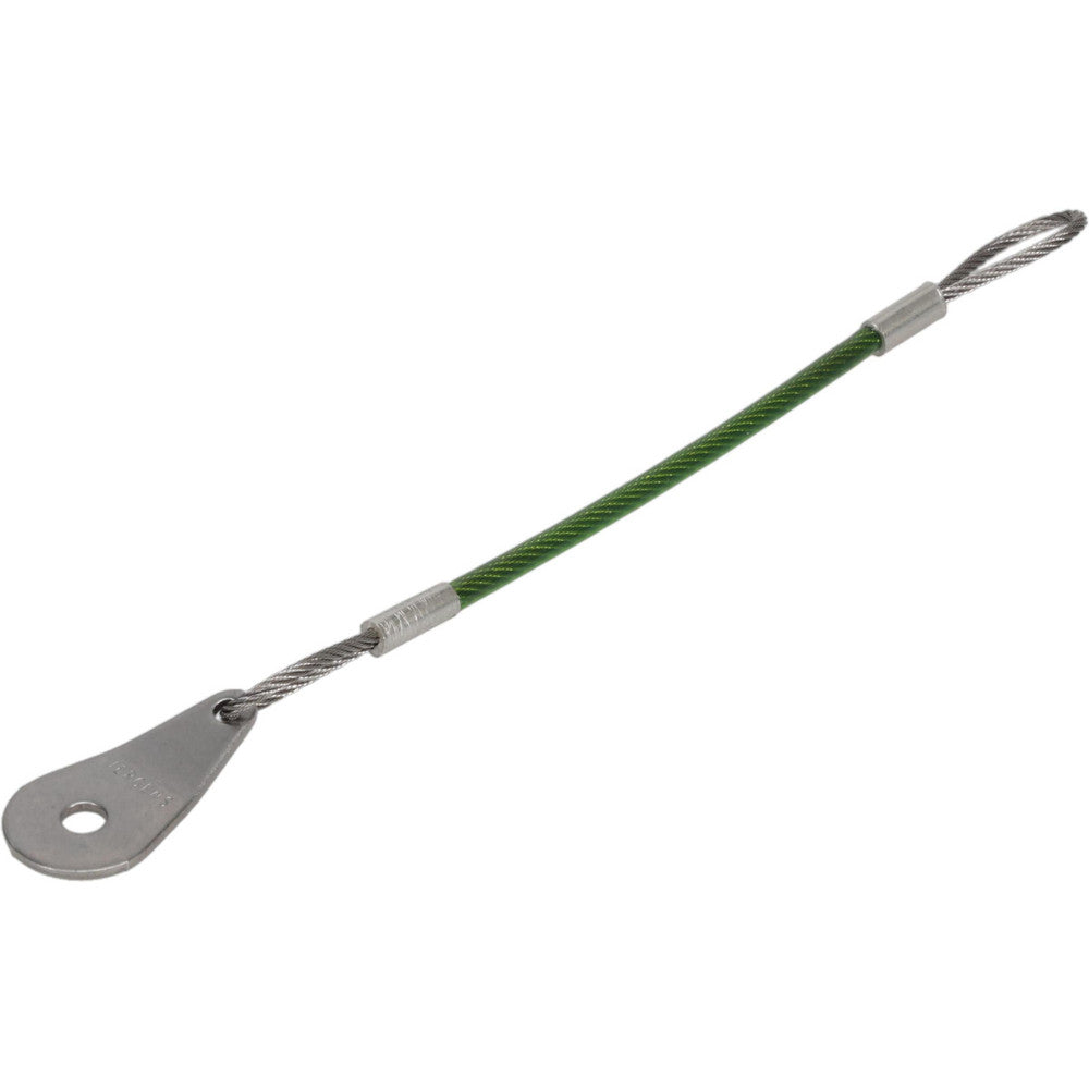 Jergens 890056Q 6" Long, Stainless Steel Cable Loop & Tab with Hole End, Quick Release Pin Lanyard