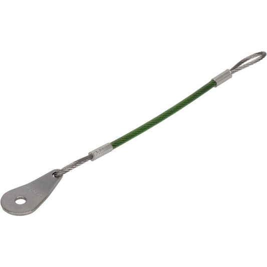 Jergens 890056Q 6" Long, Stainless Steel Cable Loop & Tab with Hole End, Quick Release Pin Lanyard