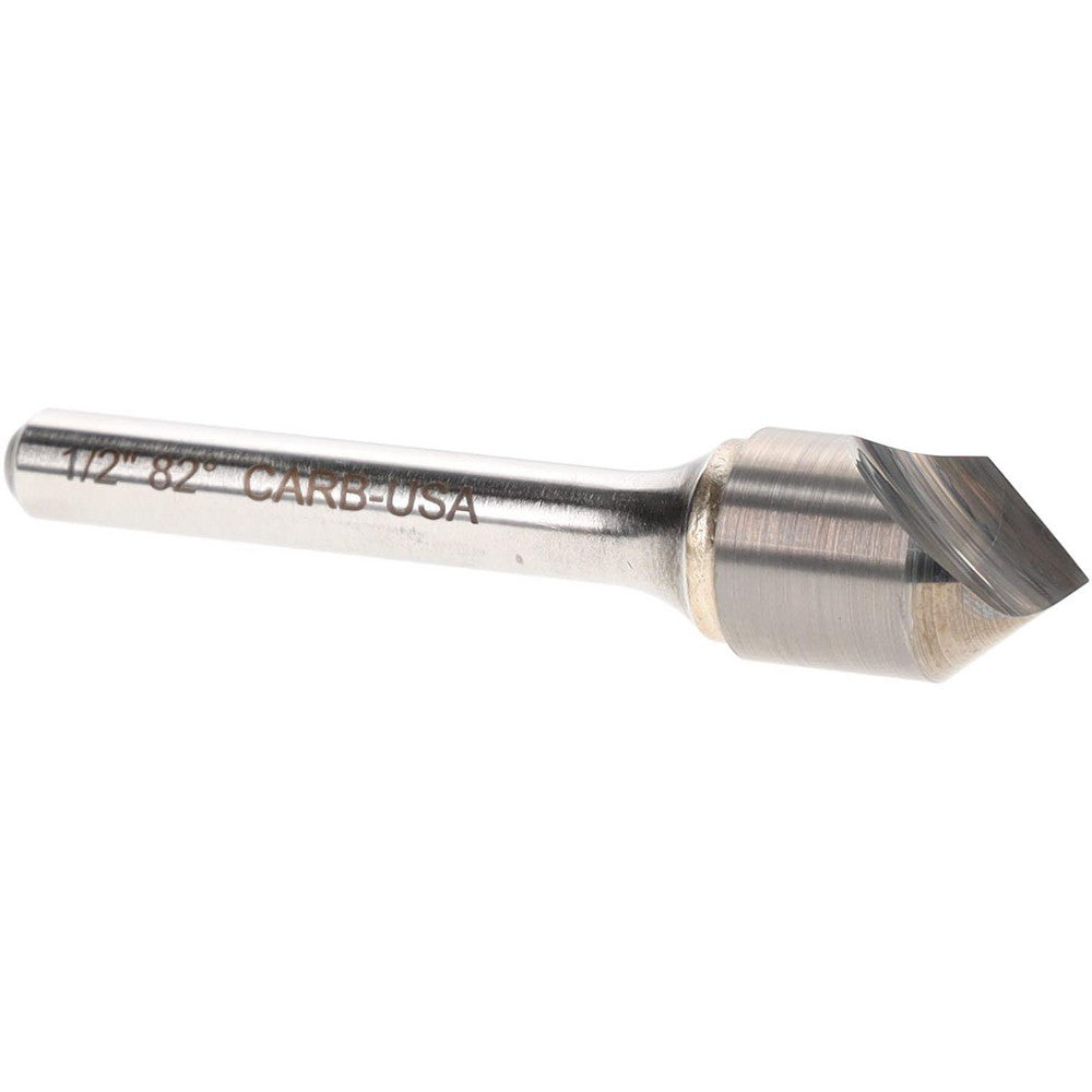 Atrax 331-006060 Countersink 1/2" Head Dia, 82.00 deg Included Angle, 1 Flute, Solid Carbide, Right Hand Cut