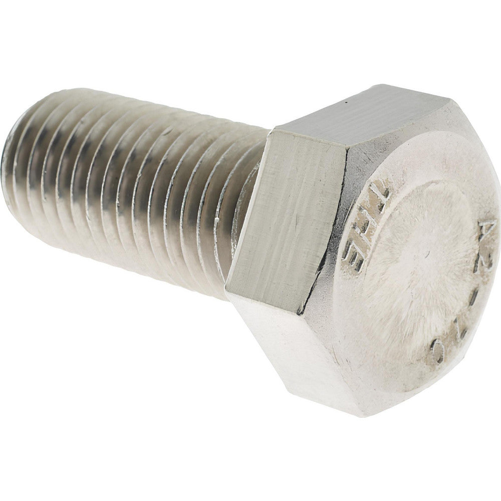Value Collection 830866BR Hex Head Cap Screw M20x2.5, 45.00 mm Length Under Head, Grade 18-8 & Austenitic Grade A2 Stainless Steel, Bright/Uncoated Finish