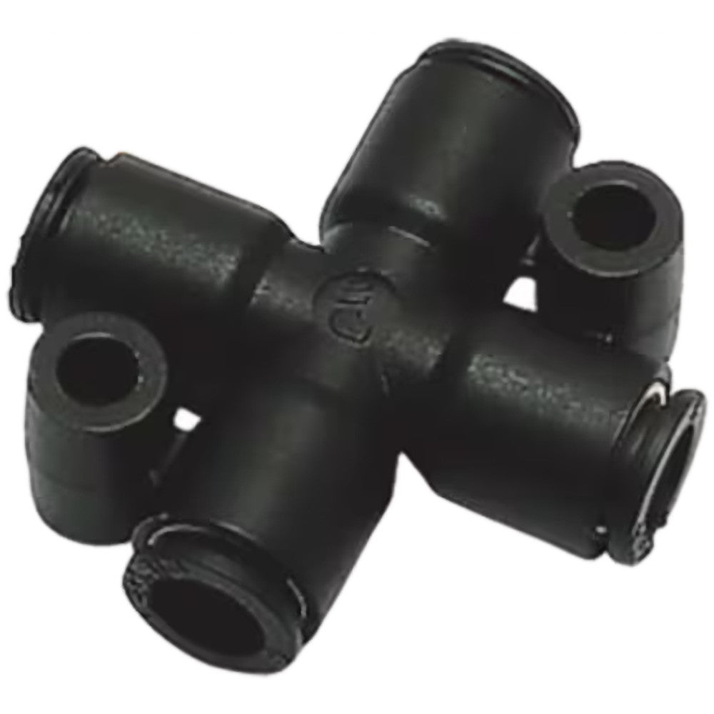 Legris 3107 56 00 Push-To-Connect Tube to Tube Tube Fitting Cross, 1/4" OD