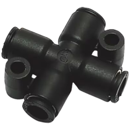 Legris 3107 56 00 Push-To-Connect Tube to Tube Tube Fitting Cross, 1/4" OD
