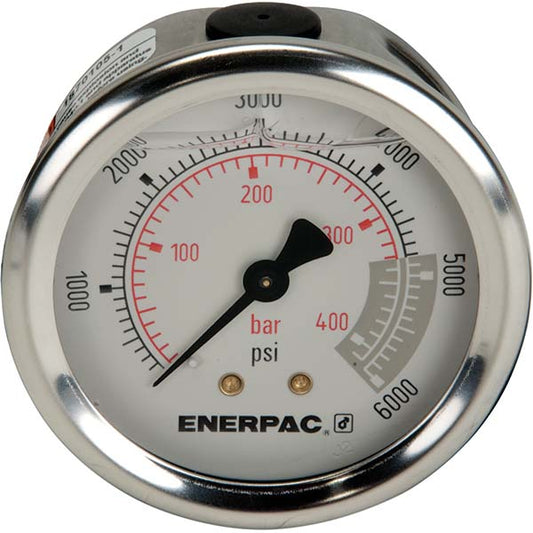 Enerpac G2534R 6000 psi Glycerine-Filled Hydraulic Pressure Gauge