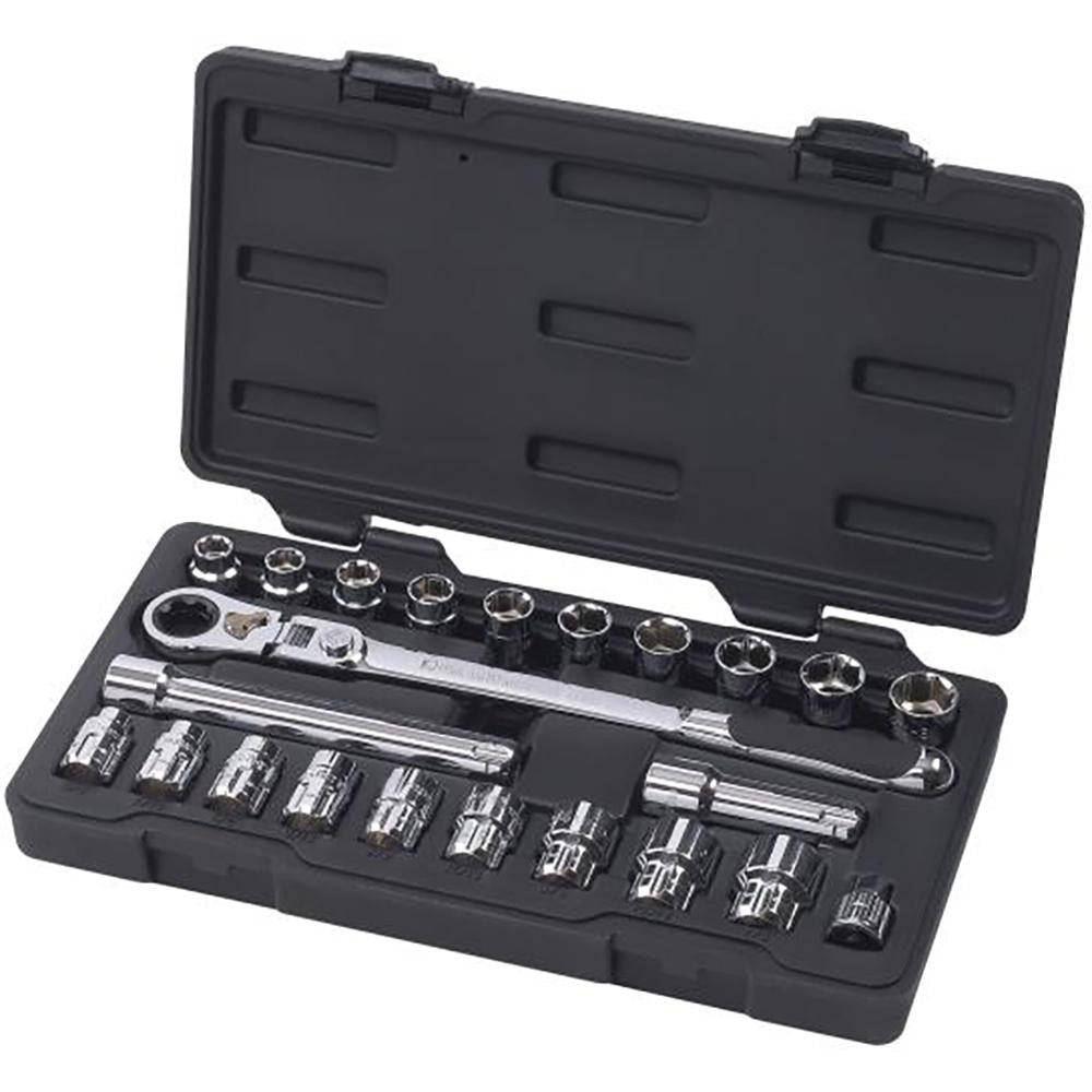 GEARWRENCH 893823 Pass Through Standard Socket Set 23 Pc, 3/8" Drive, 3/8 to 7/8" Socket