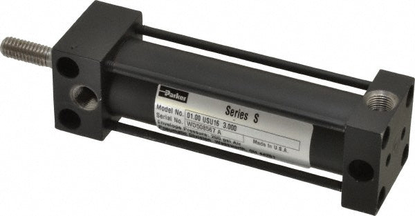 Parker 1.00USU1603.00 Double Acting Rodless Air Cylinder 1" Bore, 3" Stroke, 200 psi Max, 1/8 NPTF Port, Universal Mount
