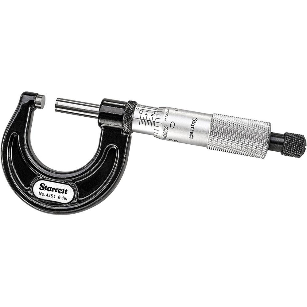 Starrett 67997 Mechanical Outside Micrometer 1" Range, 0.0001" Graduation