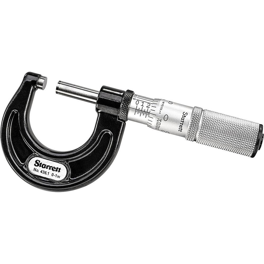 Starrett 67999 Mechanical Outside Micrometer 1" Range, 0.0001" Graduation