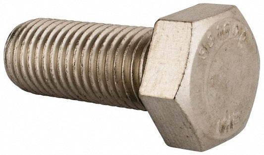 Value Collection R80064244 Hex Head Cap Screw 1-8, 2-1/2" Length Under Head, Grade 316 Stainless Steel, Bright/Uncoated Finish