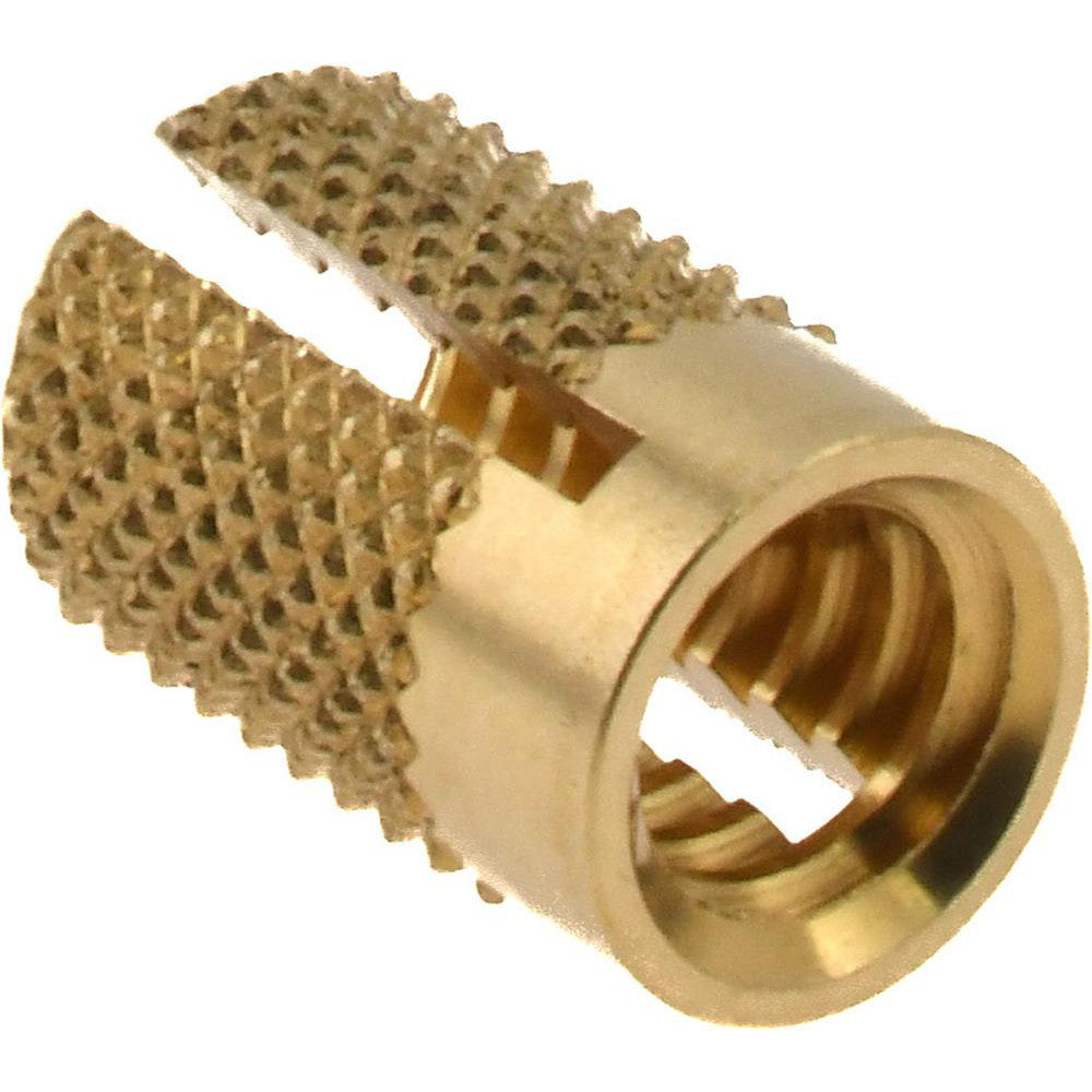 E-Z LOK 240-4-BR 1/4-20 UNC Brass Flush Press Fit Threaded Insert for Plastic