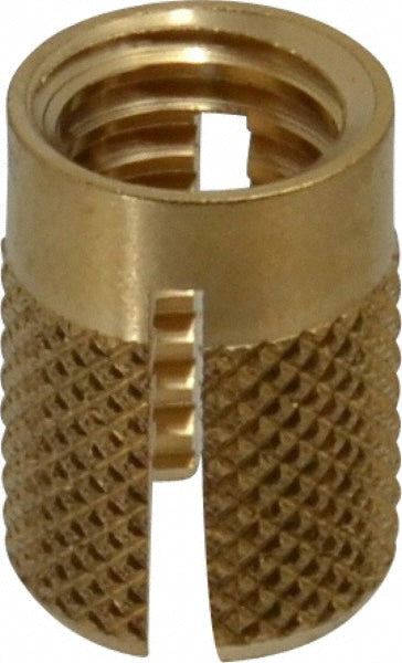 E-Z LOK 240-6-BR 3/8-16 UNC Brass Flush Press Fit Threaded Insert for Plastic