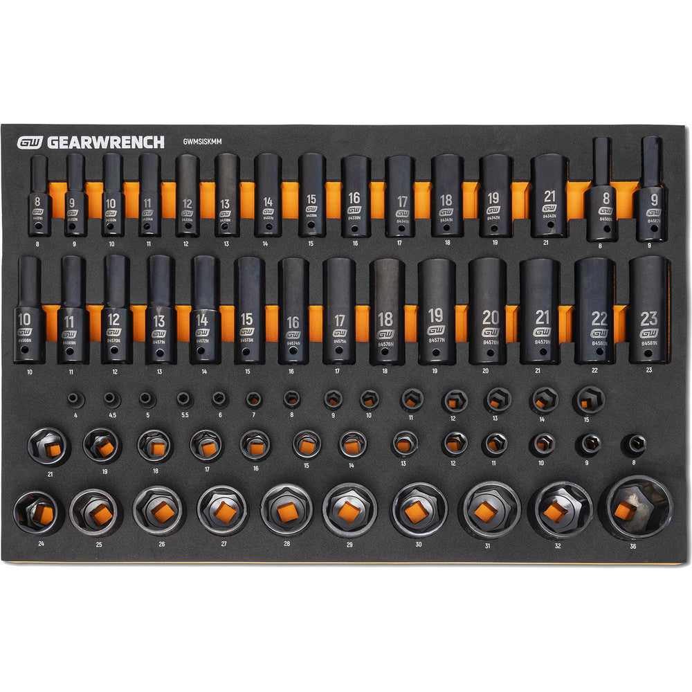 GEARWRENCH GWMSISKMM Impact Socket Set Deep Standard Socket Set 66 Pc,