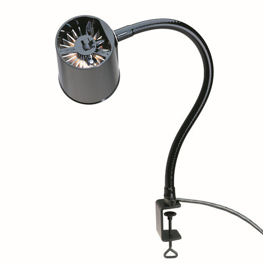 MOFFATT PRODUCTS INC. 95030 Task Light Incandescent, 18" Reach, Gooseneck Arm, Clamp-On, Black