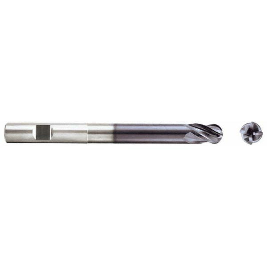 Seco 17002938 Ball End Mill 1/2" Dia, 5/8" LOC, 4 Flute, Solid Carbide