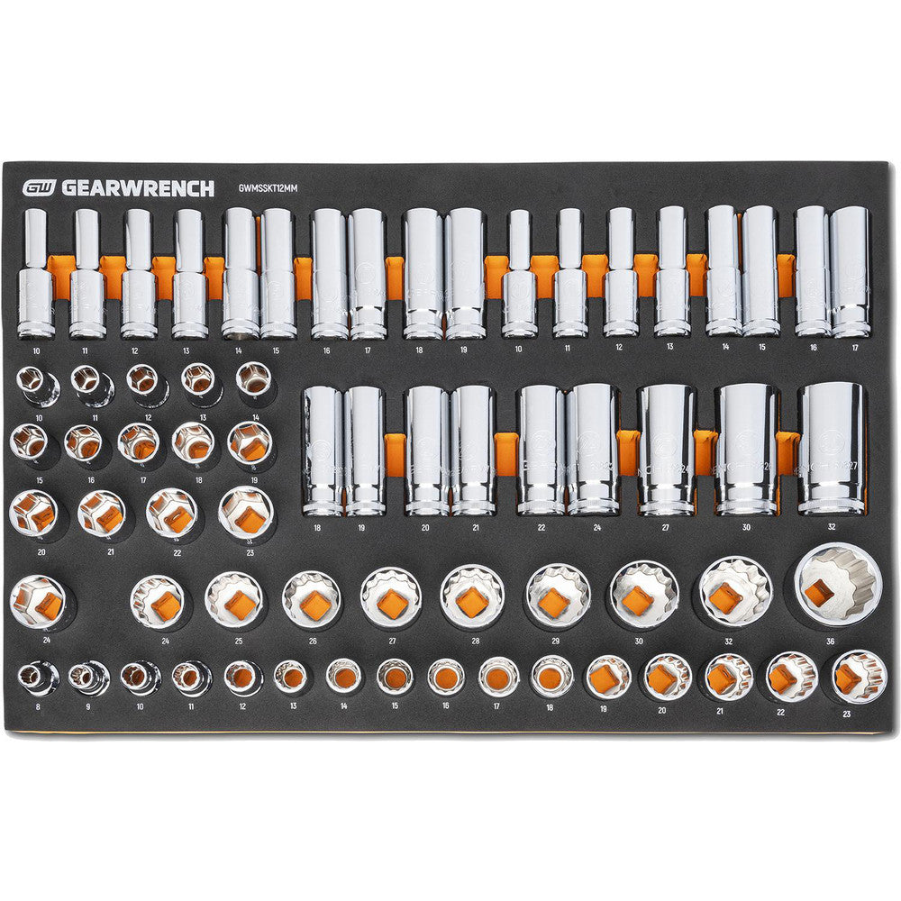 GEARWRENCH GWMSSKT12MM Deep Standard Socket Set 67 Pc,