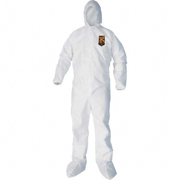 KleenGuard 44334 Non-Disposable Rain & Chemical-Resistant Coverall Non-Hazardous Dry Particulates, Non-Hazardous Liquid Splash & Non-Hazardous Liquid Spray, White, Film Laminate