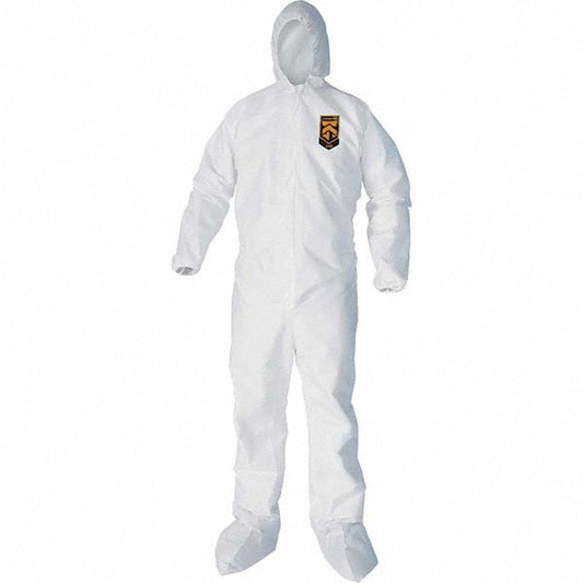 KleenGuard 44334 Non-Disposable Rain & Chemical-Resistant Coverall Non-Hazardous Dry Particulates, Non-Hazardous Liquid Splash & Non-Hazardous Liquid Spray, White, Film Laminate