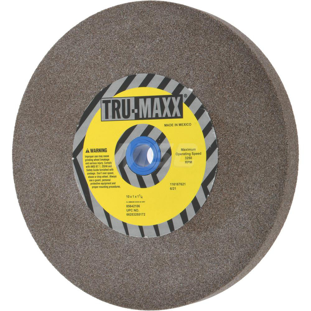 Tru-Maxx 66253255172 Bench & Pedestal Grinding Wheel 10" Dia, 1" Thick, 1-1/4" Hole Dia, Aluminum Oxide
