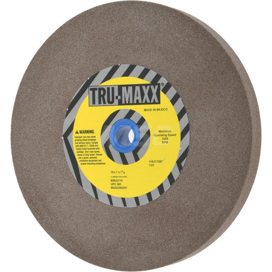 Tru-Maxx 66253255251 Bench & Pedestal Grinding Wheel 10" Dia, 1" Thick, 1-1/4" Hole Dia, Aluminum Oxide