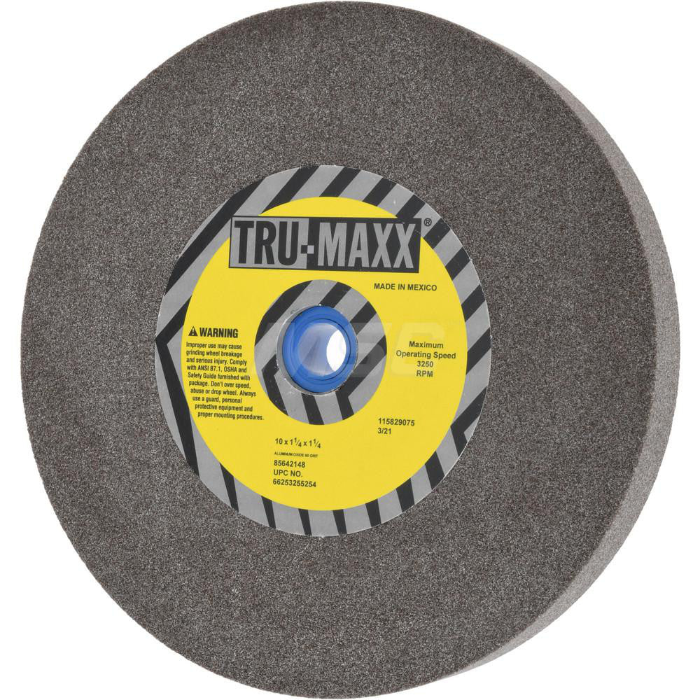 Tru-Maxx 66253255254 Bench & Pedestal Grinding Wheel 10" Dia, 1-1/4" Thick, 1-1/4" Hole Dia, Aluminum Oxide