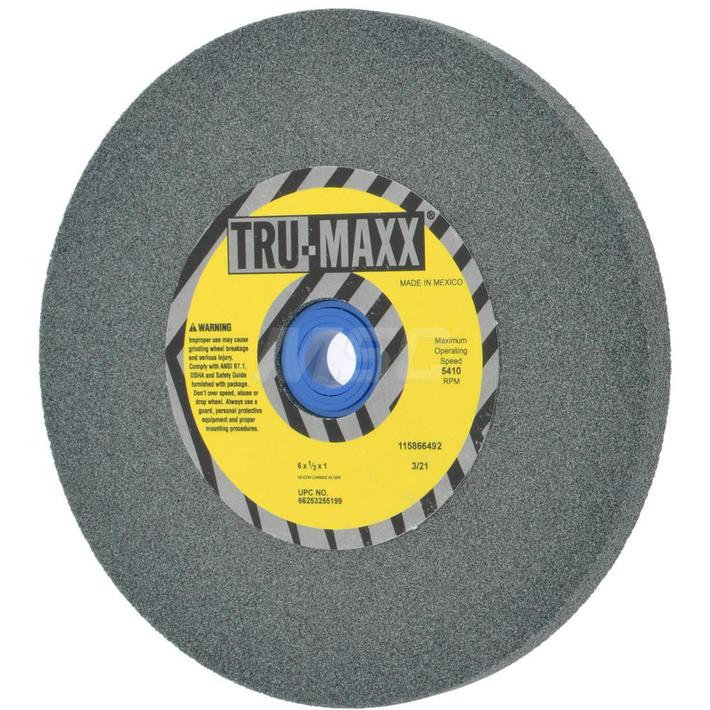 Tru-Maxx 66253255199 Bench & Pedestal Grinding Wheel 6" Dia, 1/2" Thick, 1" Hole Dia, Silicon Carbide