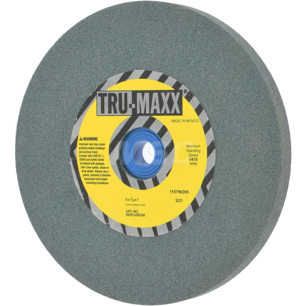 Tru-Maxx 66253255200 Bench & Pedestal Grinding Wheel 6" Dia, 1/2" Thick, 1" Hole Dia, Silicon Carbide