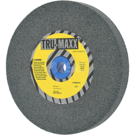 Tru-Maxx 66253255215 Bench & Pedestal Grinding Wheel 6" Dia, 3/4" Thick, 1" Hole Dia, Silicon Carbide