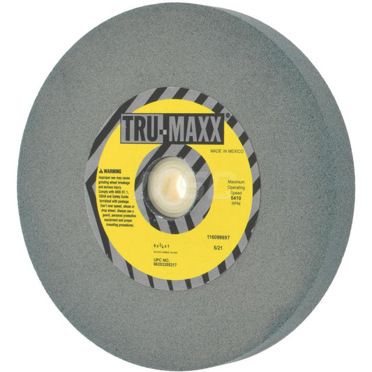 Tru-Maxx 66253255217 Bench & Pedestal Grinding Wheel 6" Dia, 3/4" Thick, 1" Hole Dia, Silicon Carbide