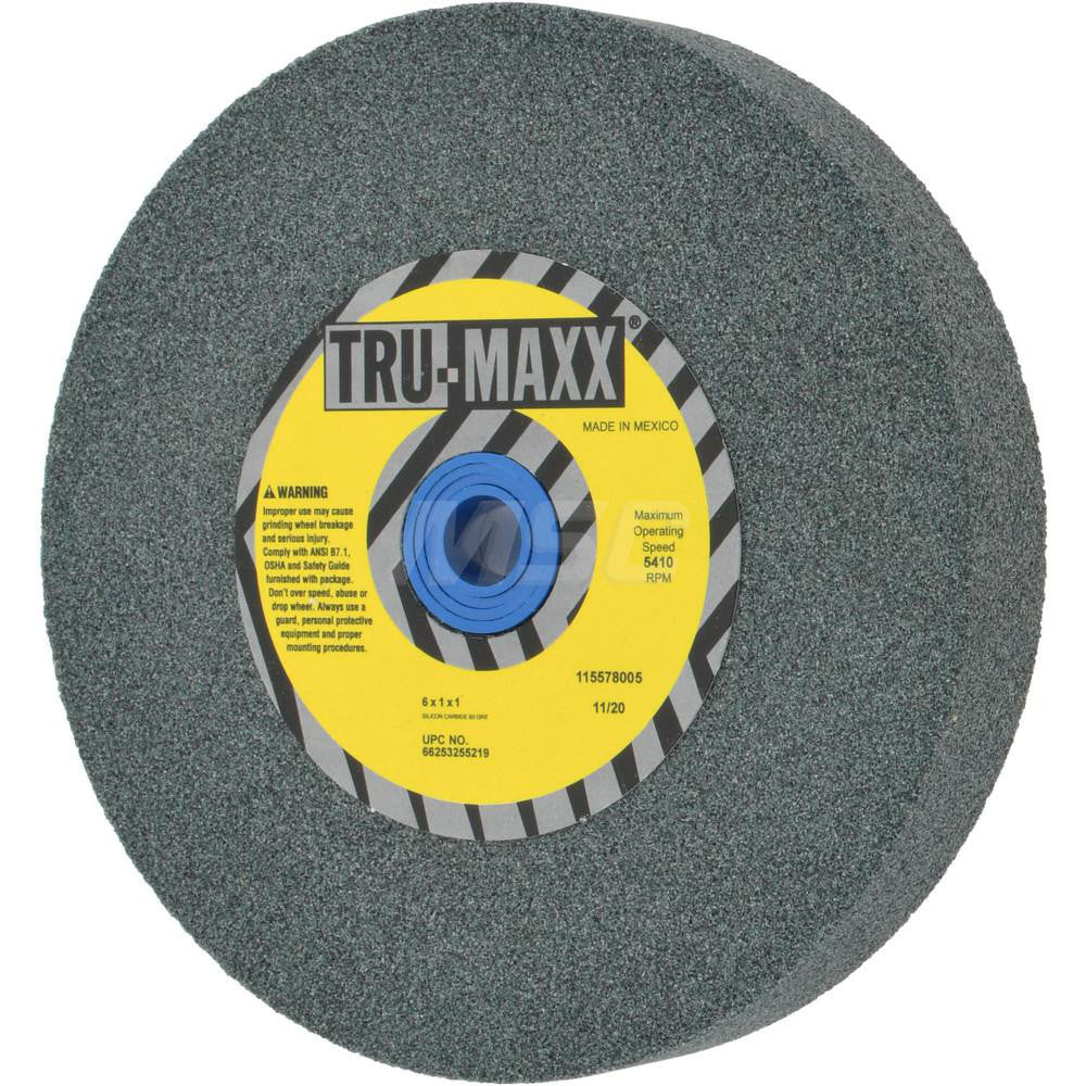 Tru-Maxx 66253255219 Bench & Pedestal Grinding Wheel 6" Dia, 1" Thick, 1" Hole Dia, Silicon Carbide