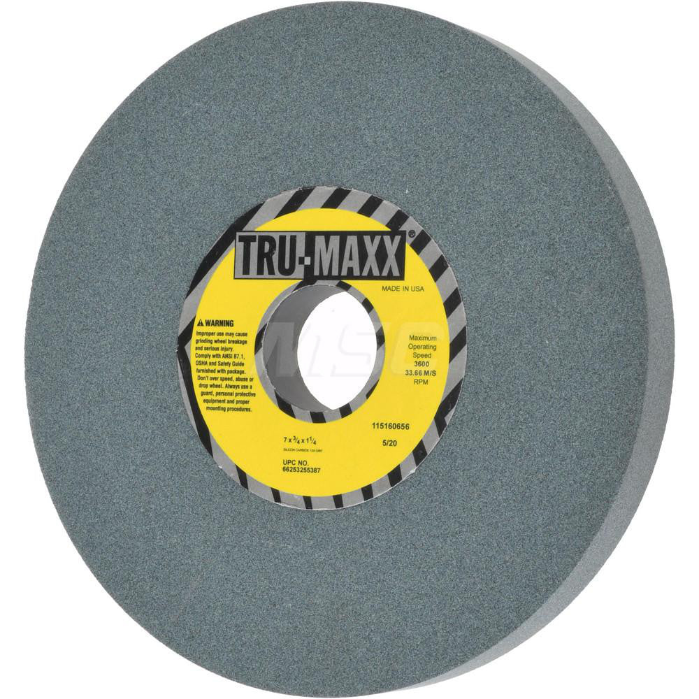 Tru-Maxx 66253255387 Bench & Pedestal Grinding Wheel 7" Dia, 3/4" Thick, 1-1/4" Hole Dia, Silicon Carbide