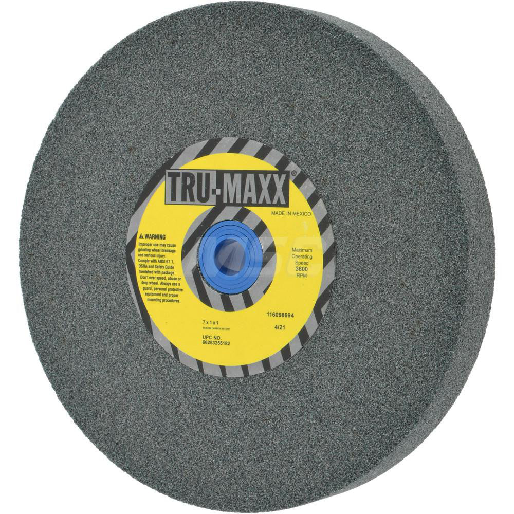 Tru-Maxx 66253255182 Bench & Pedestal Grinding Wheel 7" Dia, 1" Thick, 1" Hole Dia, Silicon Carbide