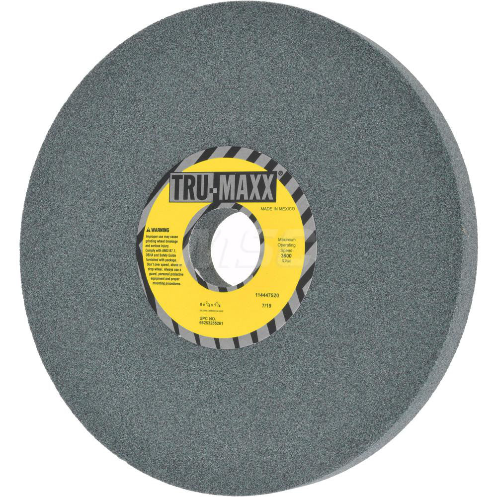 Tru-Maxx 66253255261 Bench & Pedestal Grinding Wheel 8" Dia, 3/4" Thick, 1-1/4" Hole Dia, Silicon Carbide