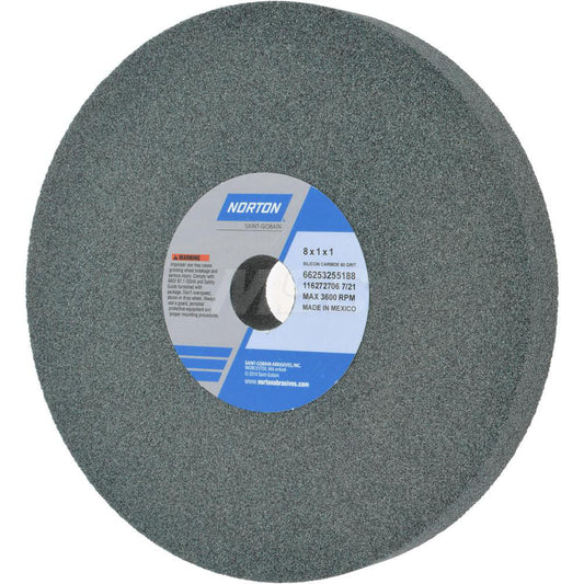 Tru-Maxx 66253255188 Bench & Pedestal Grinding Wheel 8" Dia, 1" Thick, 1" Hole Dia, Silicon Carbide