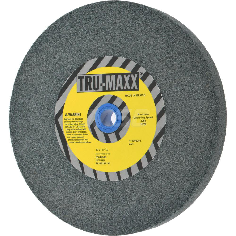 Tru-Maxx 66253255191 Bench & Pedestal Grinding Wheel 10" Dia, 1" Thick, 1-1/4" Hole Dia, Silicon Carbide