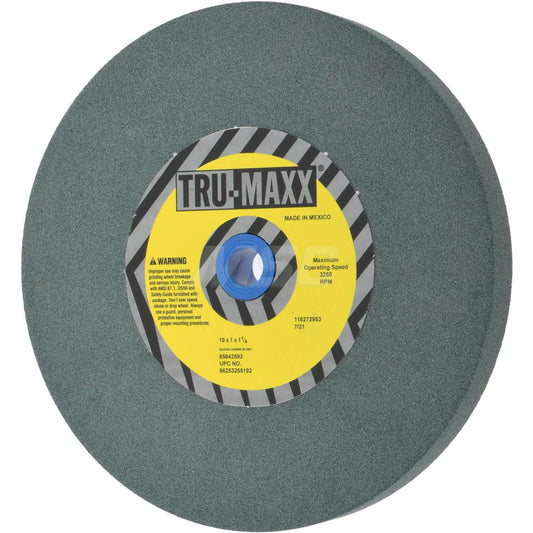 Tru-Maxx 66253255192 Bench & Pedestal Grinding Wheel 10" Dia, 1" Thick, 1-1/4" Hole Dia, Silicon Carbide