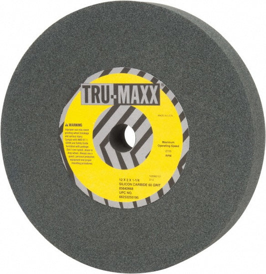 Tru-Maxx 66253255195 Bench & Pedestal Grinding Wheel 12" Dia, 2" Thick, 1-1/4" Hole Dia, Silicon Carbide