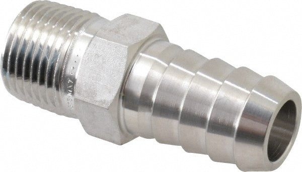 Ham-Let 3001307 Pipe Hose Connector 1/2 x 3/8" Fitting, 316 Stainless Steel