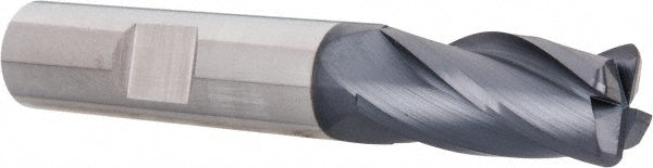Kyocera SGS Precision Tools 38178 Corner Radius End Mill 1/2" Dia, 1" LOC, 0.06" Radius, 4 Flutes, Solid Carbide