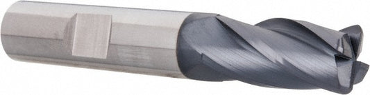 Kyocera SGS Precision Tools 38178 Corner Radius End Mill 1/2" Dia, 1" LOC, 0.06" Radius, 4 Flutes, Solid Carbide