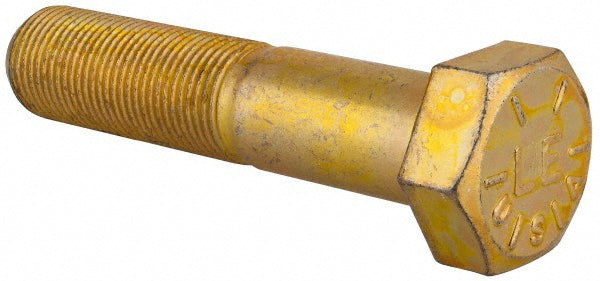 HHCS Made In USA 39478 Hex Head Cap Screw 3/4-16 x 3-1/2", Grade 8 Steel, Zinc Yellow Dichromate Finish