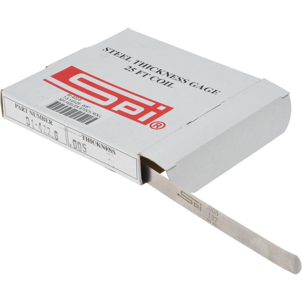 SPI 91-422-6 Feeler Stock Roll 0.005" Thick, 1/2" Wide, 25' Long, High Carbon Steel