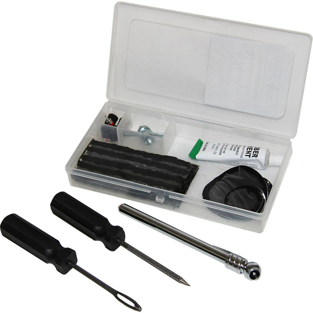 Grip-On 52123 Tire Repair Kits Kit Type Patch Plug  Container Type Tote  Material Metal Plastic Rubber  Minimum Temperature -20C  Maximum Temperature 100C  Application Tire Repair