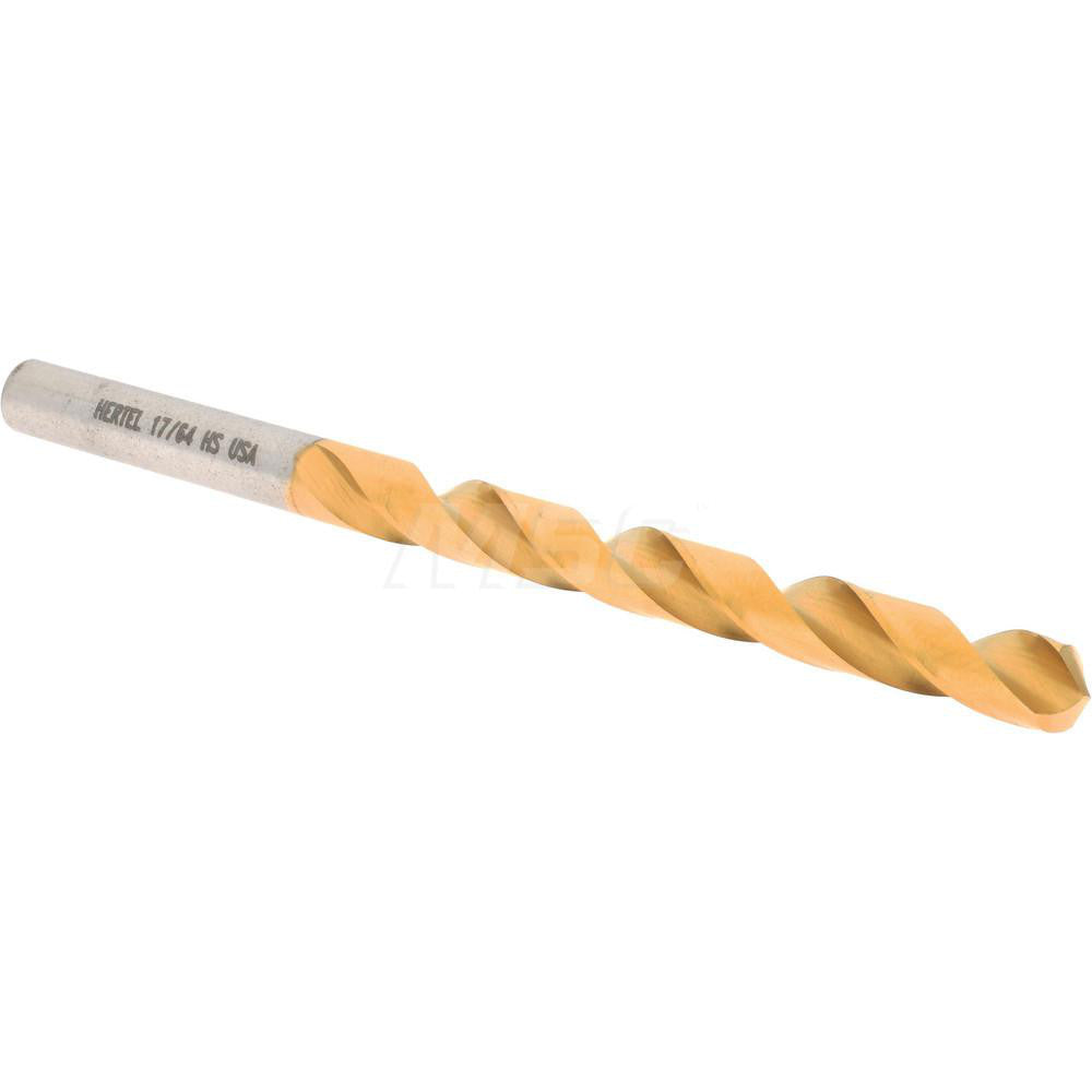 Hertel 85704518 Jobber Length Drill Bit 17/64" Dia, 118 &deg, High Speed Steel