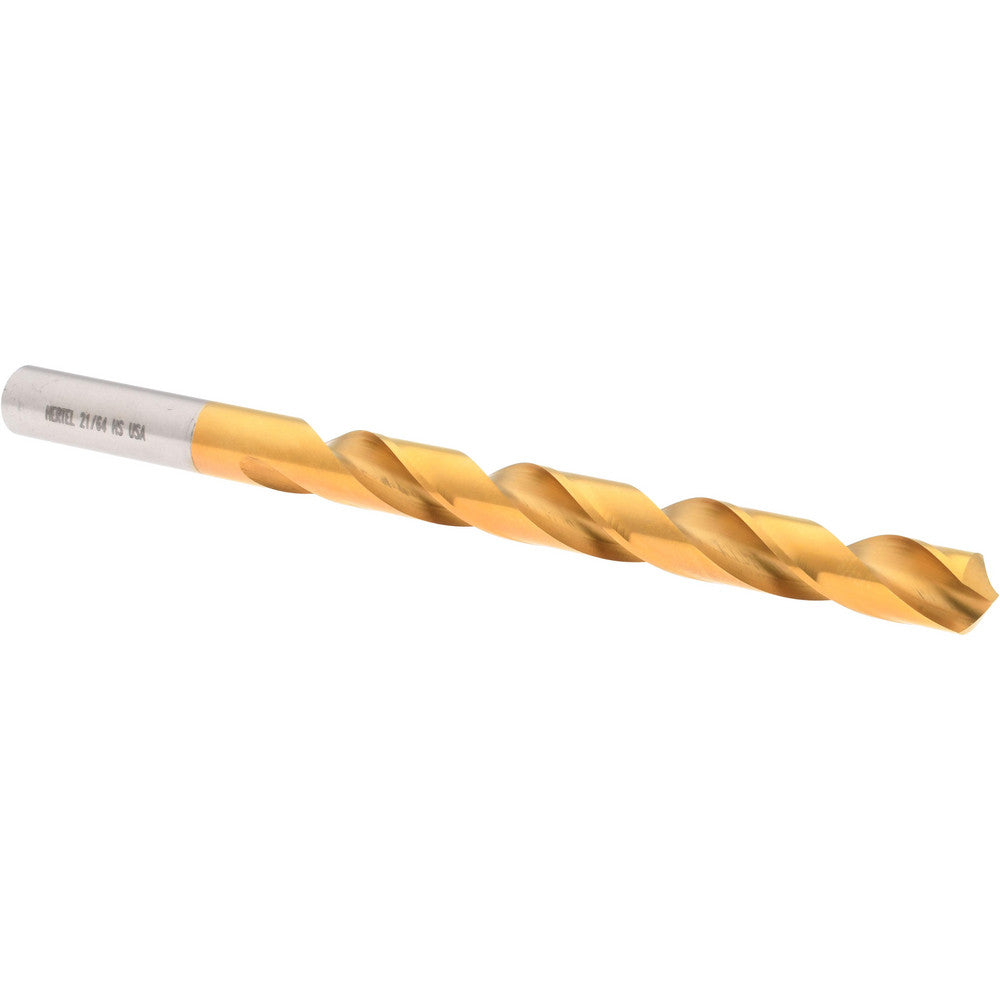 Hertel 85704559 Jobber Length Drill Bit 21/64" Dia, 118 &deg, High Speed Steel