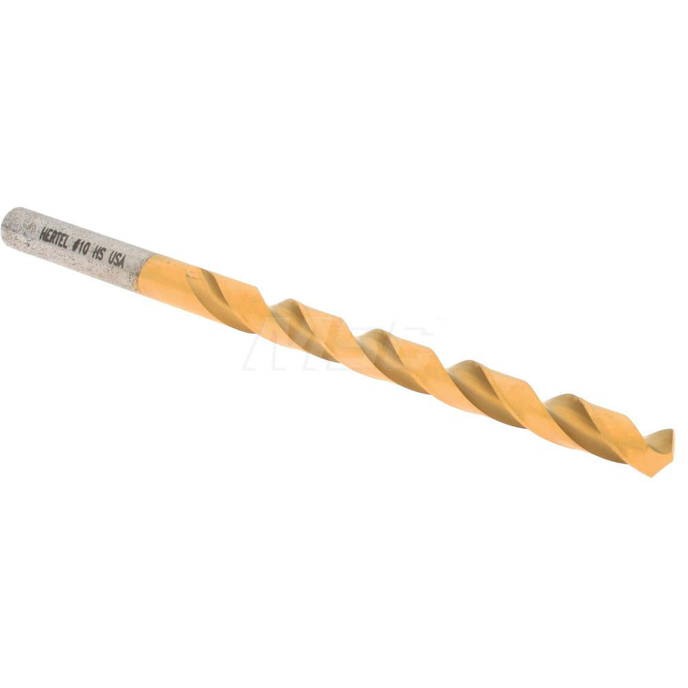 Hertel 85707321 Jobber Length Drill Bit #10, 118 &deg, High Speed Steel