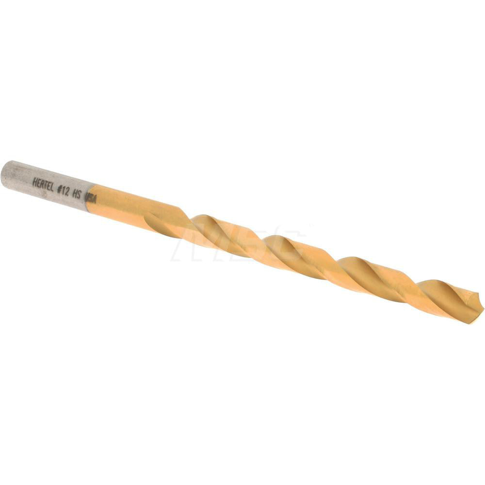 Hertel 85707347 Jobber Length Drill Bit #12, 118 &deg, High Speed Steel