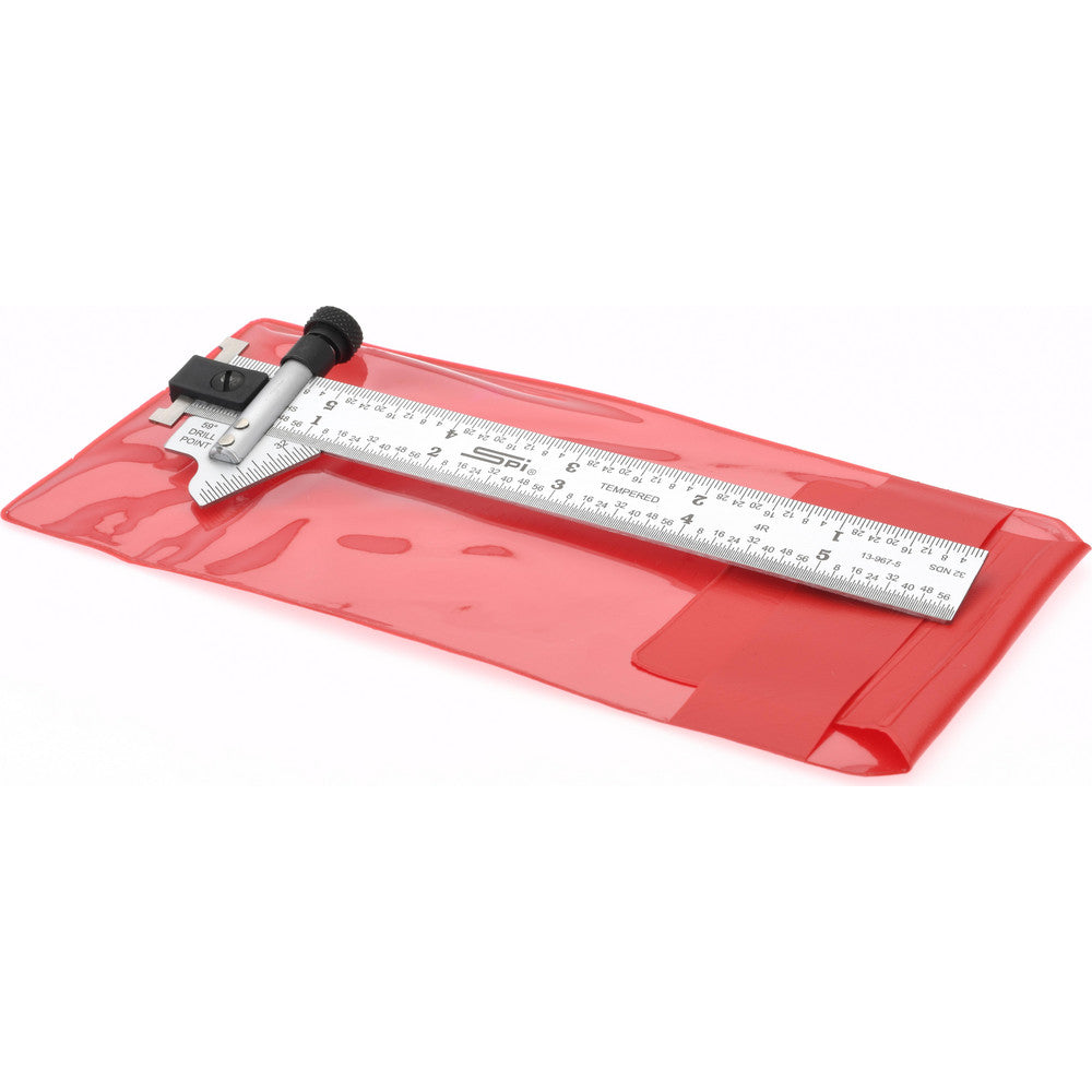 SPI 13-967-5 6 Inch Long x 3/4 Wide Blade, 118&deg Bevel Angle, Steel Ruler Drill Point Gage