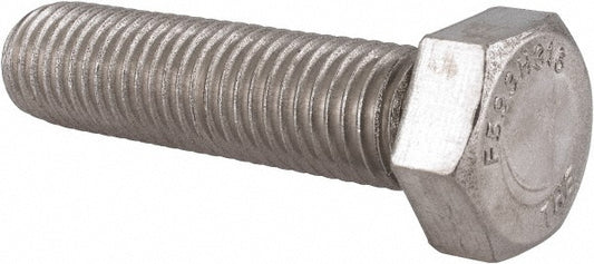 Value Collection 202914B Hex Head Cap Screw 3/4-10, 3" Length Under Head, Grade 316 Stainless Steel, Bright/Uncoated Finish